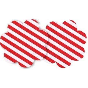 Red Stripe Flower Nipple Covers | Adhesive Breast Petal Festival Rave Pasties